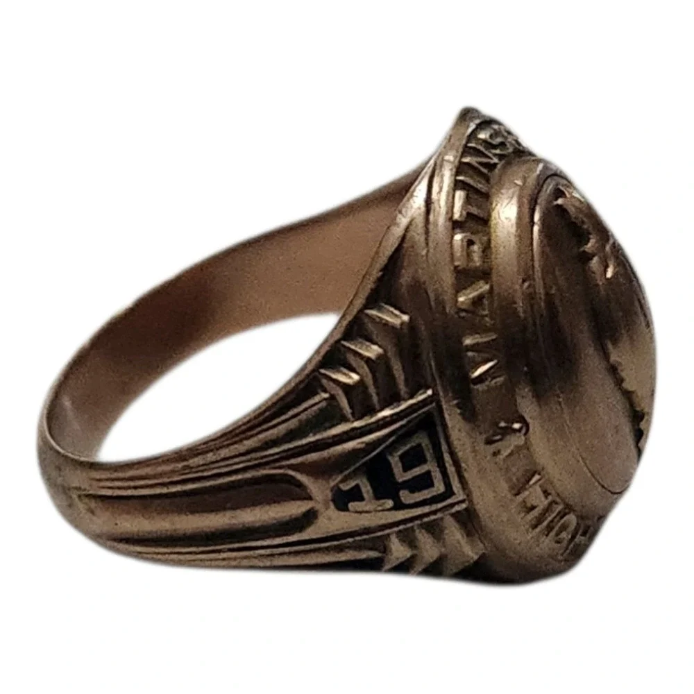 Vintage Josten 10K Gold Martinsburg High School 1951 Class Ring 6.8g‎ Size 7.25